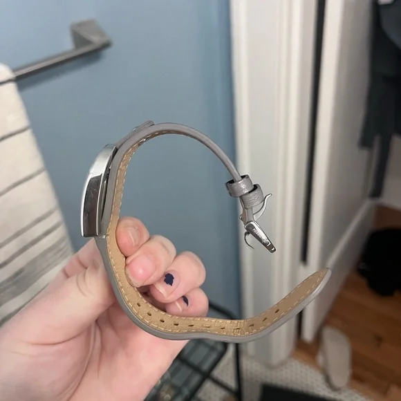 Gray Leather Strap Watch with Silver Accents - Picture 2 of 3